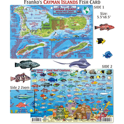 Card, Cayman Map & Fish Id